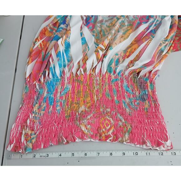 Rouge Y2K Multi Color Rhinestone Strapless Mini Dress Womens LG McBling Abstract - Picture 7 of 9